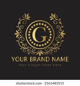 Letter G luxury gold logo concept
