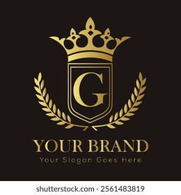 Letter G luxury gold logo concept
