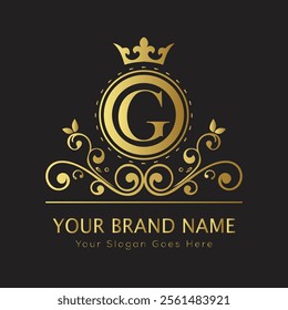 Letter G luxury gold logo concept
