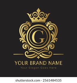 Letter G luxury gold logo concept
