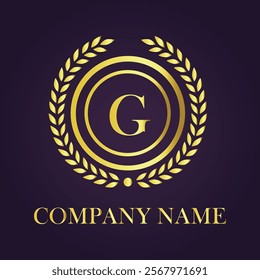 Letter G luxury gold logo concept