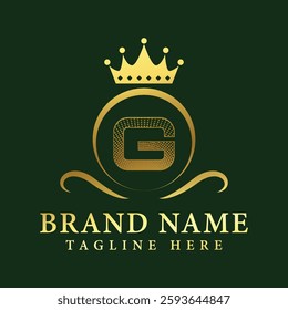 Letter G luxury gold logo concept