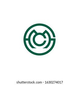 letter g m c symbol circle geometric line logo vector