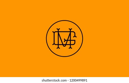 LETTER G AND M LOGO WITH CIRCLE FRAME FOR LOGO DESIGN OR ILLUSTRATION USE