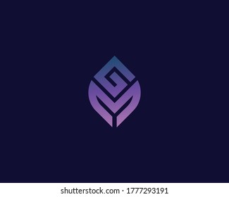 Letter G M logo design. creative minimal monochrome monogram symbol. Universal elegant vector emblem. Premium business logotype. Graphic alphabet symbol for corporate identity