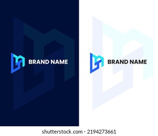Buchstaben g und m markieren moderne Logo-Design-Vorlage
