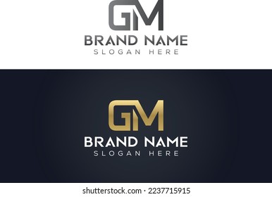 Letter G M Typography vector logo icon design