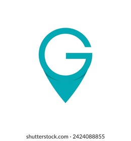 letter g with map pin logo vector icon illustration design 