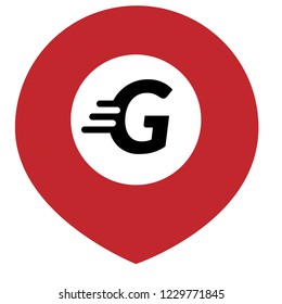 letter G and map pointer. logo concept. Designed for your web site design, logo, app, UI