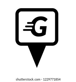 letter G and map pointer. logo concept. Designed for your web site design, logo, app, UI