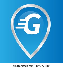 letter G and map pointer. logo concept. Designed for your web site design, logo, app, UI
