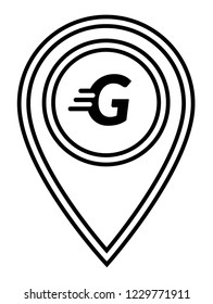 letter G and map pointer. logo concept. Designed for your web site design, logo, app, UI