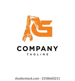 Letter G Metal Shear Excavator Logo Icon Vector