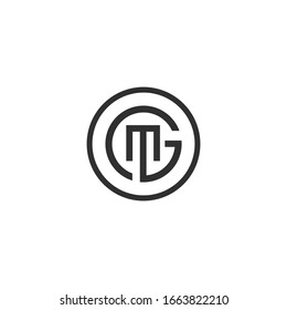 Letra G, vector de plantilla de logotipo MG