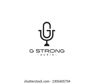 Letter G Microphone Logo
