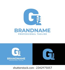 Letter G Microphone Logo, suitable for business related to Microphone with G initial.
