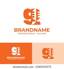 Logotipo de micrófono de la letra G, adecuado para negocios relacionados con el Micrófono con G inicial.