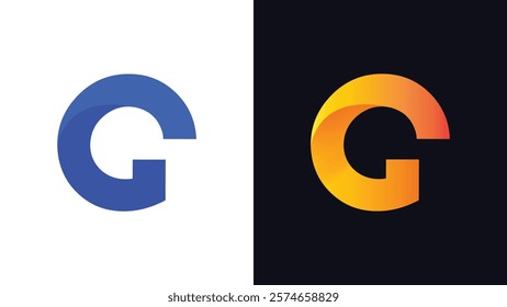 Letter G Minimal Business Logo With 3D Rounded Shadow | Gradient G Letter Typography Symbol