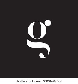 Letter G minimal initial logo design white and black version