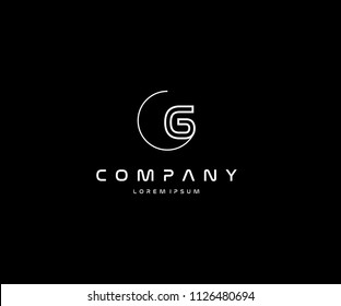 Letter G Minimal Modern Inside Circle Logo