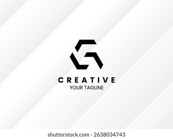Letter G minimalist geometric logo design template
