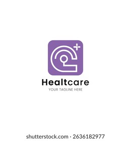 Letter G minimalist and iconic healthcare logo, medical and clinic with stethoscope