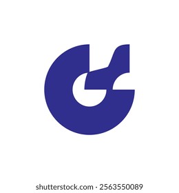 Letter G minimalist logo and blue flag symbol