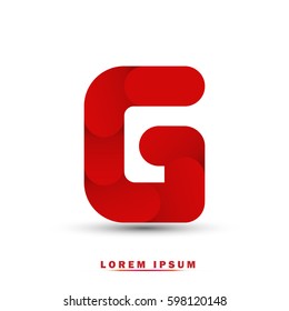 Letter G. modern concept and elegant typographic . red