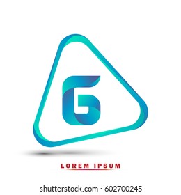 Letter G. Modern and elegant typography. Gradient green