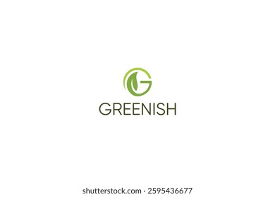 Letter G modern green leafy natural leafy botanical environment logo