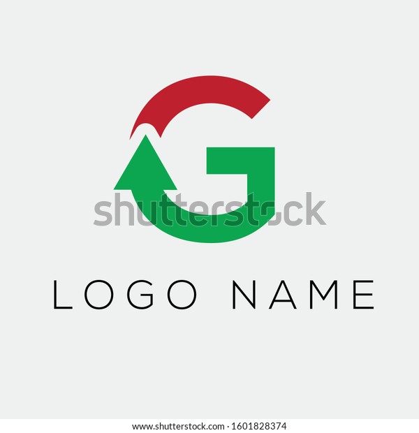 Letter G Modern Green Red Logo Stock Vector Royalty Free