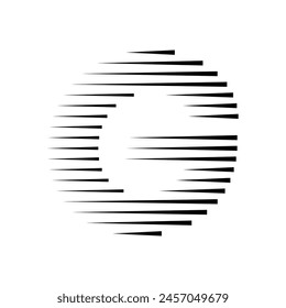 Letter G Modern Logo with Geometric Horizontal Speed Line Pattern