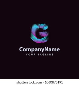 Letter G modern Wave line Logo design template.