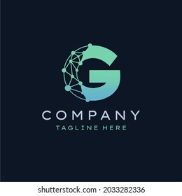 Letter G Molecule Logo, Bio tech Connect Dots Science Technology Logo Design Vector