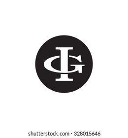 letter G and I monogram circle logo