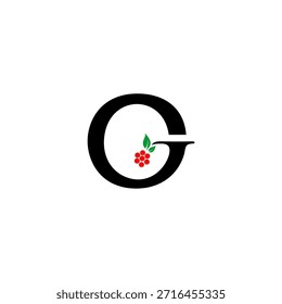 Letter G Monogram with Coffee Berries Logo	