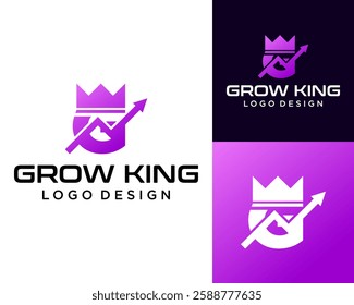 Letter G monogram finance wealth king crown logo design.