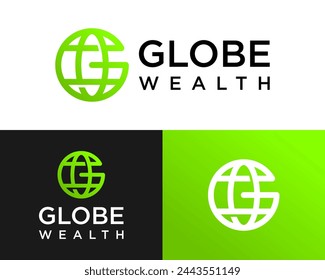 Letter G monogram globe logo design.

