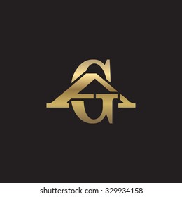 letter A and G monogram golden logo