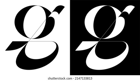 letra G monograma logotipo inicial marca vectorial