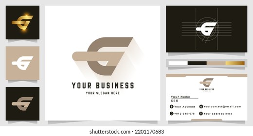 Letter G or EG monogram logo with business card design