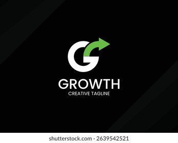 Letter G monogram logo design template with arrow. simple and minimalist finance, invest and investment logo