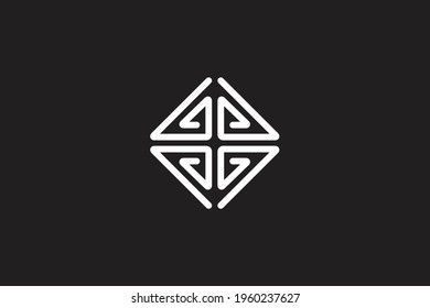 letra G o logotipo de monograma forma rombólica, concepto único, inmobiliario