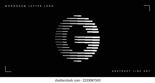 Letter G Monogram Logo Icon Geometric Horizontal Stripe Lines