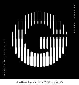 Logo de monograma letra g líneas abstracción arte moderno ilustración vectorial