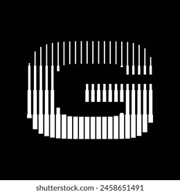 Letter G Monogram Logo Icon Geometric Vertical Stripe Lines