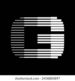 Letter G Monogram Logo Icon Geometric Horizontal Stripe Lines