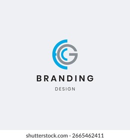 Letra "G" logotipo del monograma aislado 