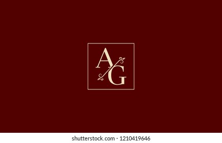 LETTER A AND G MONOGRAM LOGO WITH SQUARE FRAME FOR LOGO DESIGN OR ILLUSTRATION USE