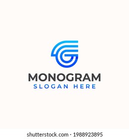 Letter G Monogram Modern Concept Logo Template Vector Illustration